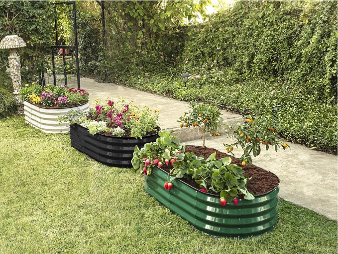 Plant & Plot Galvanized Raised Garden Beds Outdoor // 4×2×1 ft Planter Raised - Image 6