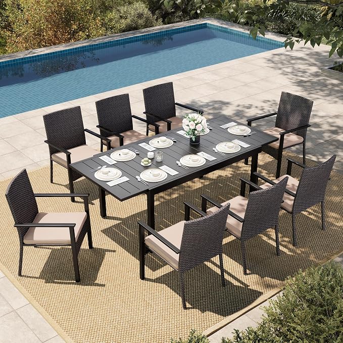 HERA'S HOUSE 9 Pieces Patio Dining Sets by HERASHOUSE