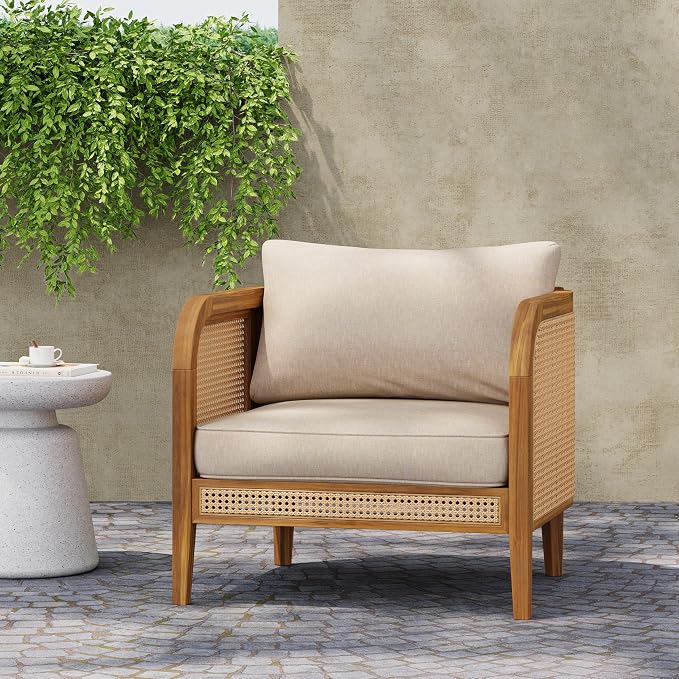 Christopher Knight Home Tilden Bohemian Acacia Wood Patio Accent Chairs - Image 4