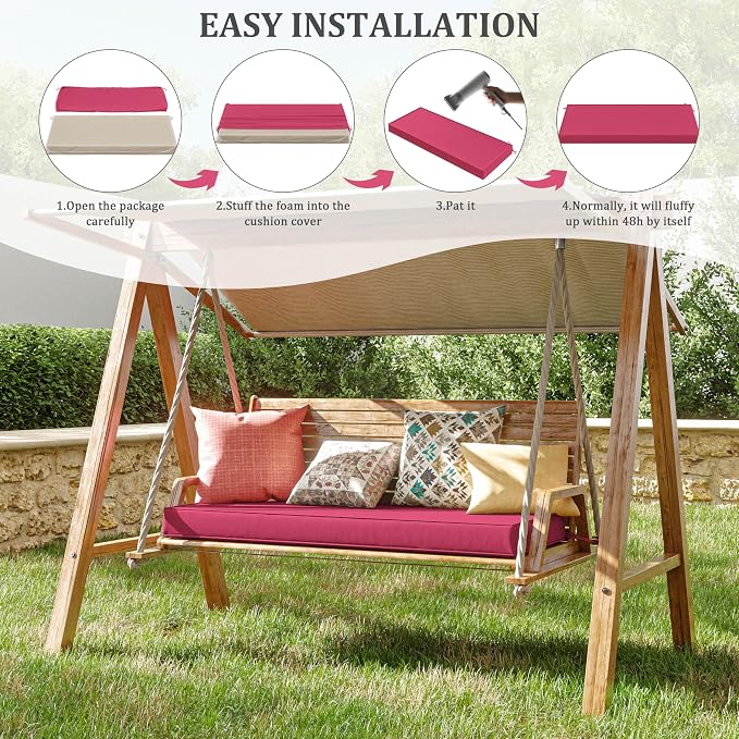 Premium Outdoor Bench Cushions for Patio Furniture 3.5inches Memory Foam Bench - Image 7