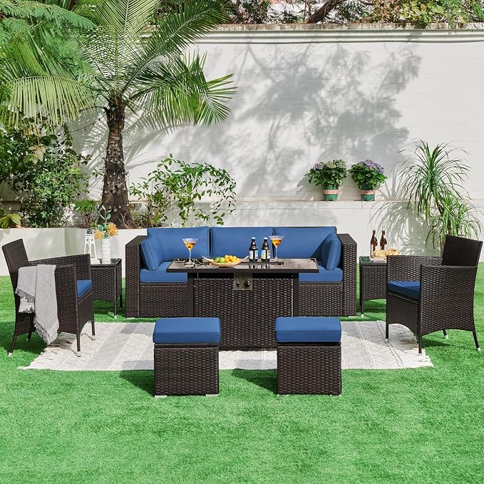 Yaheetech 3-Seat Patio Wicker Sofa, Outdoor Rattan Couch - Image 2