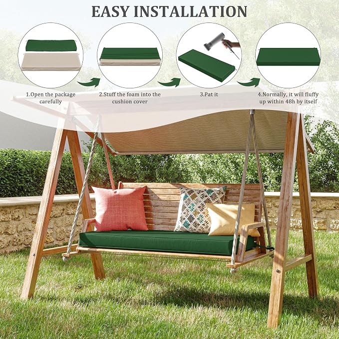 Premium Outdoor Bench Cushions for Patio Furniture 3.5inches Memory Foam Bench - Image 7