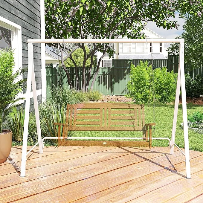 Outsunny Metal Porch Swing Stand, Heavy Duty Swing Frame, Hanging Chair Stand - Image 5