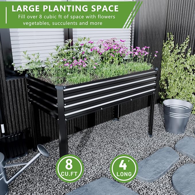 2PCS 48×24×30in Galvanized Raised Garden Bed, Metal Elevated Planter Box - Image 6