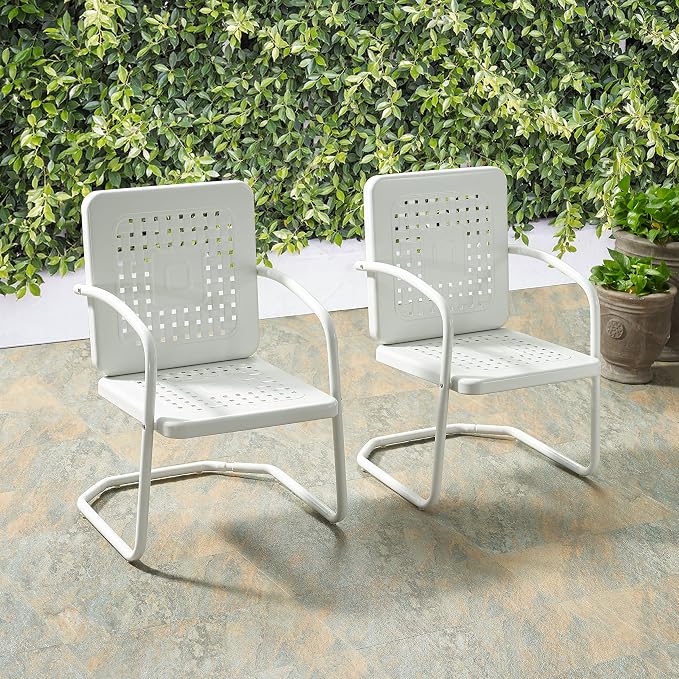 Crosley Furniture Bates 2-Piece Outdoor Chair Set, Retro Metal Patio Chairs - Image 7