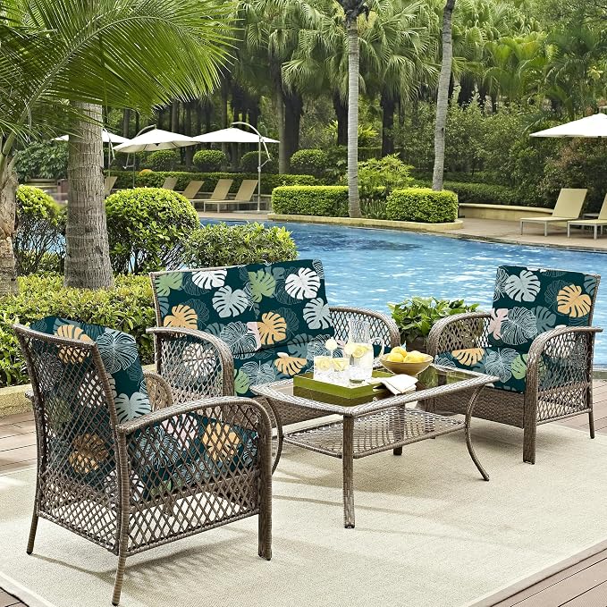 8Pcs Outdoor Cushion Covers, Patio Cushion Covers, Stretch Elastic Slipcovers - Image 6