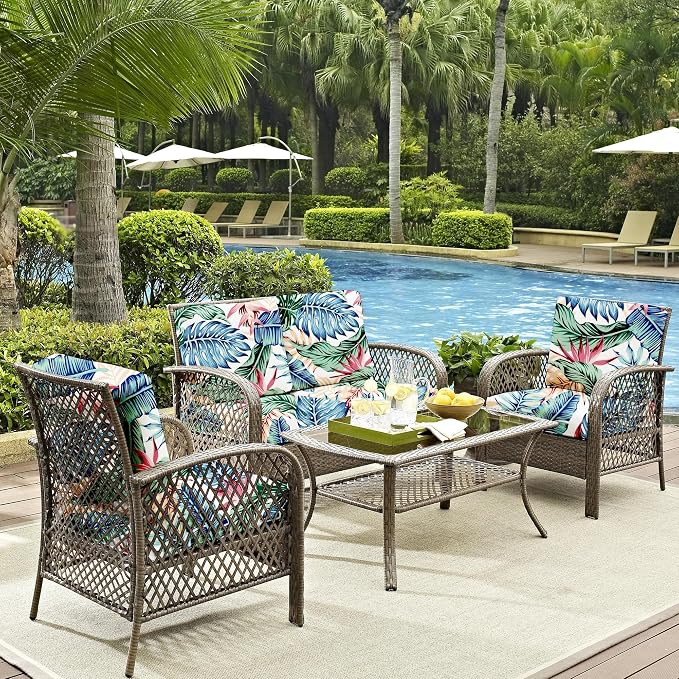 8Pcs Outdoor Cushion Covers, Patio Cushion Covers, Stretch Elastic Slipcovers - Image 6