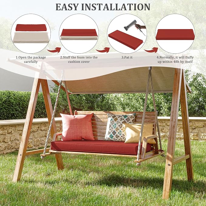 Premium Outdoor Bench Cushions for Patio Furniture 3.5inches Memory Foam Bench - Image 7