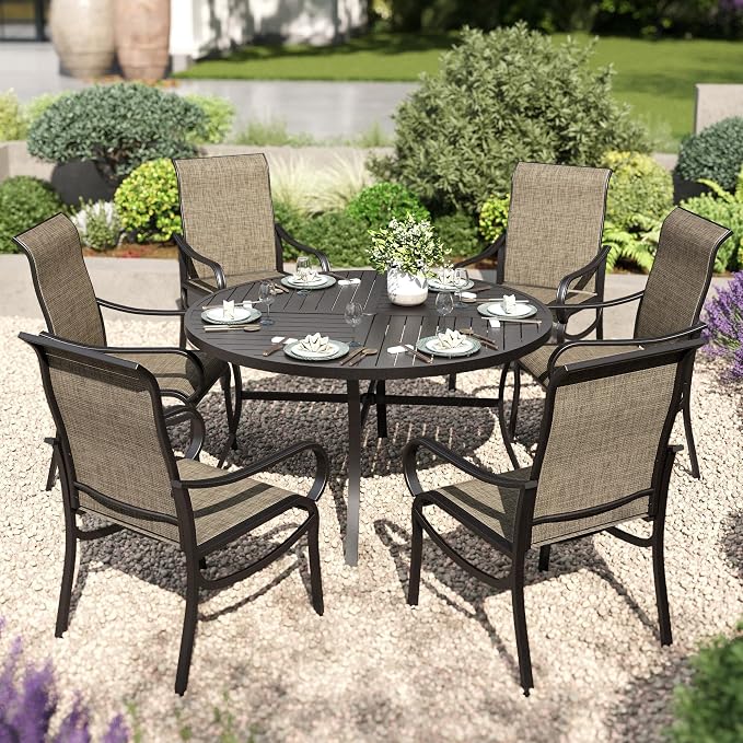 PHI VILLA Round Patio Dining Set by PHIVILLAThepioneerofcomfortablehouseholdsupplies