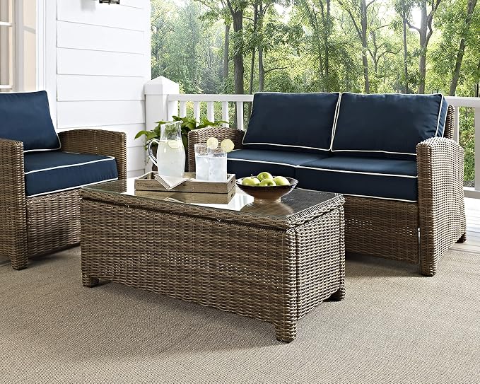 Crosley Furniture Bradenton All Weather Rattan Wicker Outdoor Coffee Table - Image 2