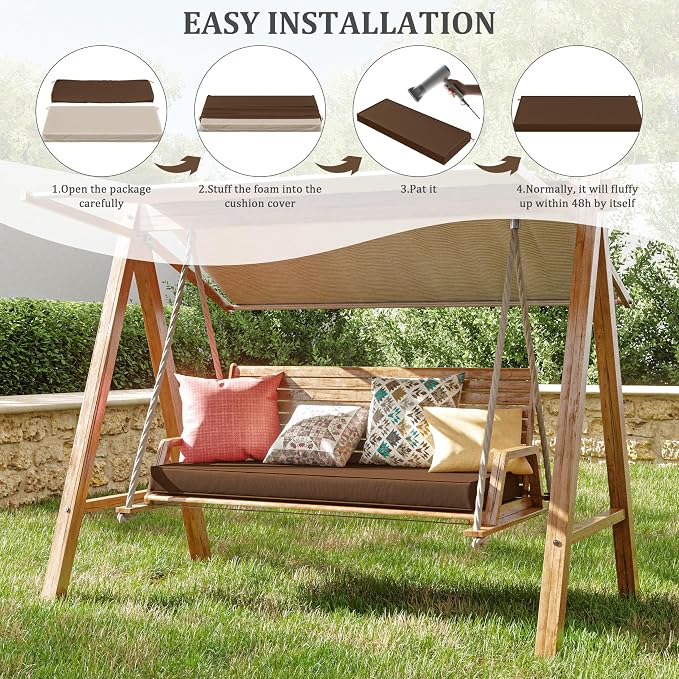Premium Outdoor Bench Cushions for Patio Furniture 3.5inches Memory Foam Bench - Image 7