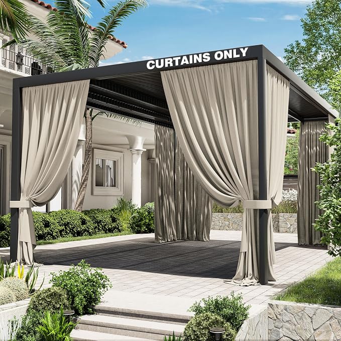 Gazebo Universal Replacement Privacy Curtain, 4-Panels Sidewall Curtains by WelcometoKimunukStore
