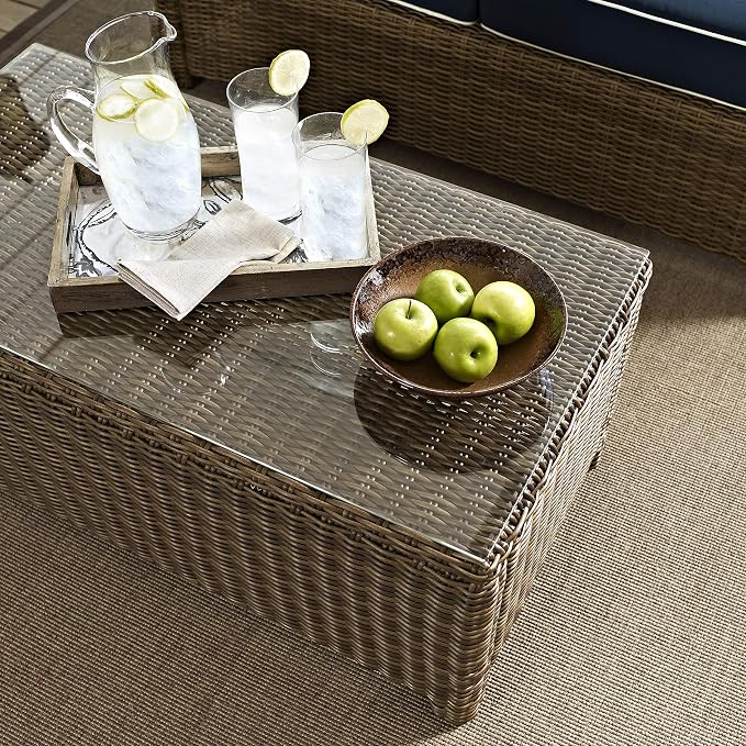 Crosley Furniture Bradenton All Weather Rattan Wicker Outdoor Coffee Table - Image 5