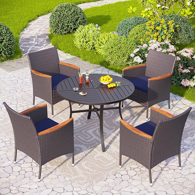 PHI VILLA 5 Pieces Outdoor Round Table Set by PHIVILLAThepioneerofcomfortablehouseholdsupplies