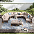 PHI VILLA 8-Piece Half-Moon Patio Furniture Set, Outdoor Wicker Sectional Sofa by PHIVILLAThepioneerofcomfortablehouseholdsupplies