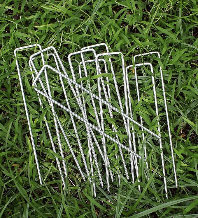 6 Inches Galvanized Garden Staples, Metal Tent StakeHeavy Duty U-Shaped Pins - Image 5