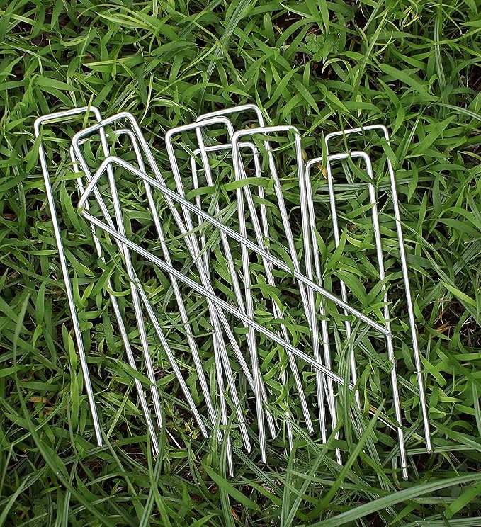 6 Inches Heavy Duty Galvanized Steel Garden Stakes Staples Securing Pegs - Image 5
