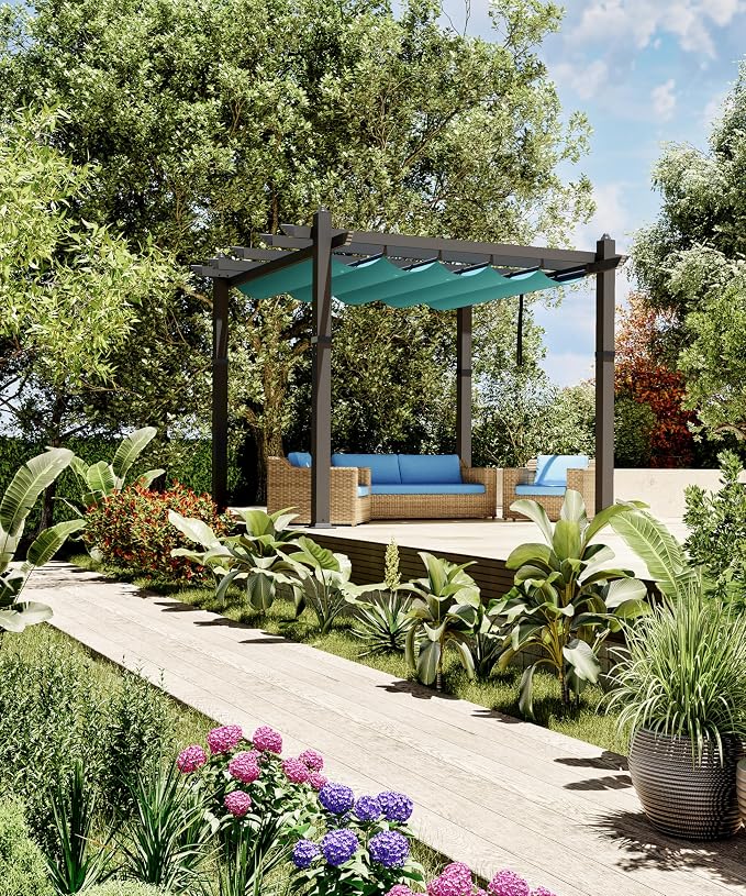 GarveeLife 10x10 ft Aluminum Pergola Outdoor Metal Pergola - Image 2