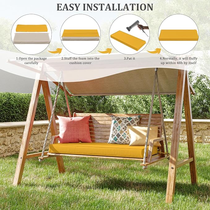 Premium Outdoor Bench Cushions for Patio Furniture 3.5inches Memory Foam Bench - Image 7