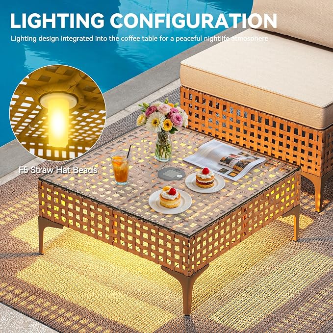 YITAHOME Wicker Patio Furniture Set 3 Pieces Outdoor Sectional Sofa - Image 5
