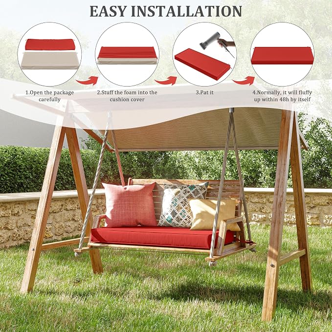 Premium Outdoor Bench Cushions for Patio Furniture 3.5inches Memory Foam Bench - Image 7