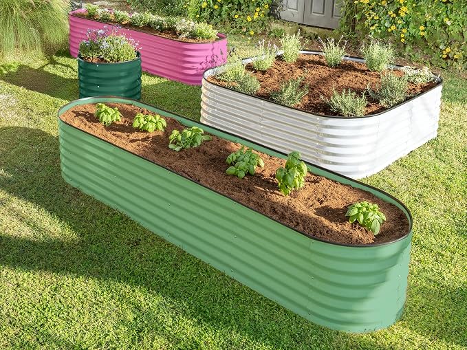 9-in-1 Galvanized Steel Raised Garden Bed // 8×2×1.5 ft Modular Planter - Image 3