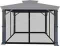 APEX GARDEN 10-ft x 10-ft Gazebo Replacement Mosquito Screen Netting by APEXGARDEN