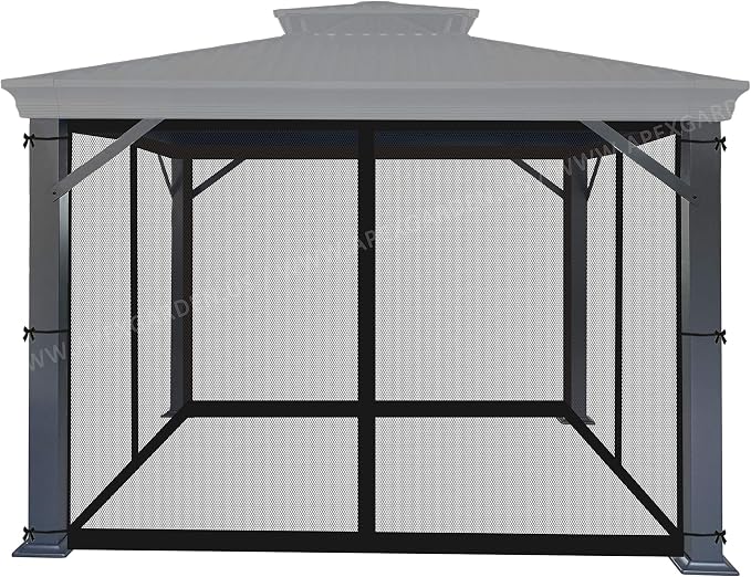 APEX GARDEN 10-ft x 10-ft Gazebo Replacement Mosquito Screen Netting by APEXGARDEN