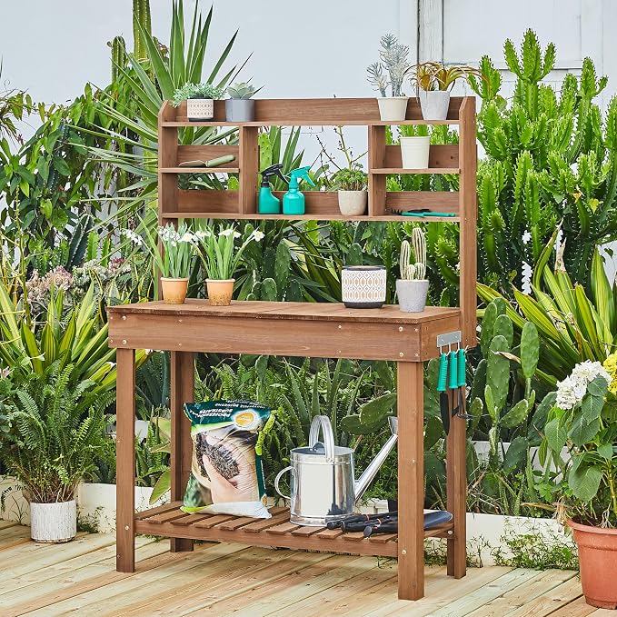 Yaheetech Potting Bench Table Horticulture Germination Table & Outdoor Garden - Image 2