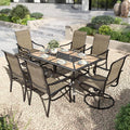 PHI VILLA 7 Piece Outdoor Table and Chairs Set, 2 Swivel & 4 Fixed Patio Chairs by PHIVILLAThepioneerofcomfortablehouseholdsupplies