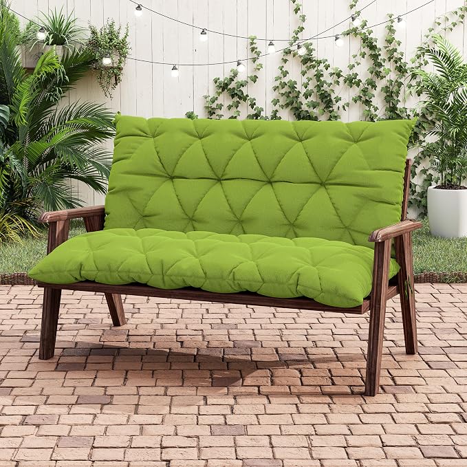 Porch Swing Cushion with Backrest 2-3 Seater Outdoor Bench Cushions Waterproof - Image 5