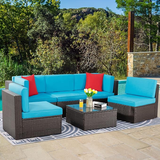 Vongrasig 6 Piece Small Patio Furniture Sets, Outdoor Sectional Sofa All - Image 2