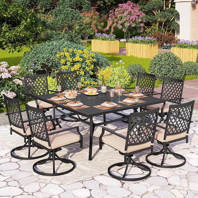 PHI VILLA 9 Pieces Outdoor Dining Set - Image 4