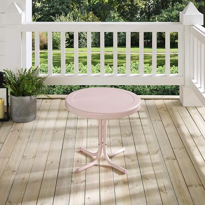 Crosley Furniture Griffith Weather Resistant Retro Metal Outdoor Side Table - Image 7