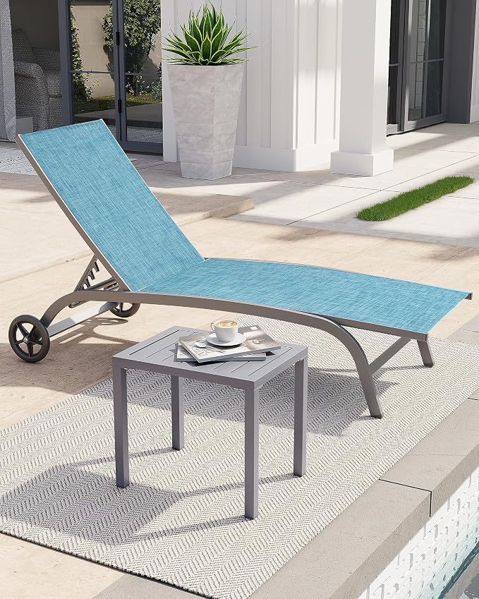 Crestlive Products Outdoor Side Table, Aluminum Rectangular Side/End Table - Image 2