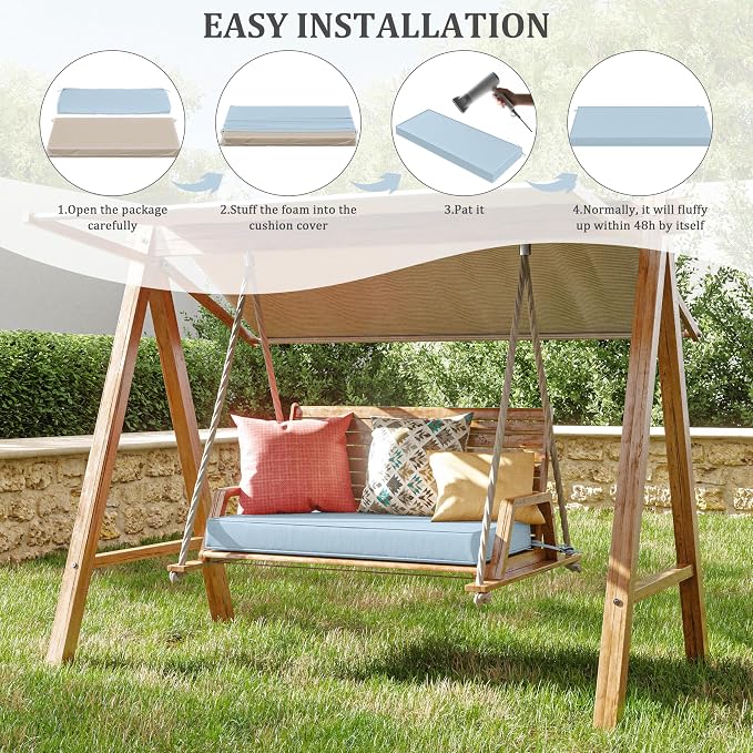 Premium Outdoor Bench Cushions for Patio Furniture 3.5inches Memory Foam Bench - Image 7