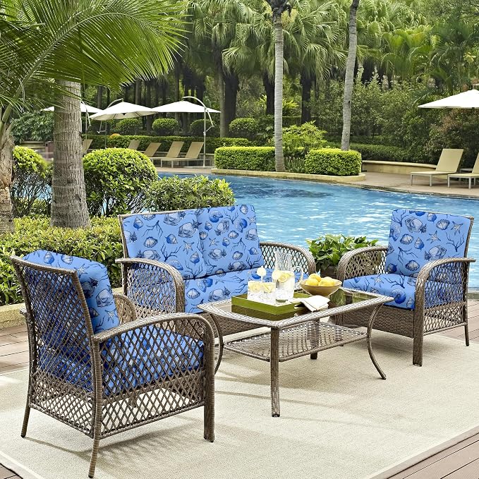 8Pcs Outdoor Cushion Covers, Patio Cushion Covers, Stretch Elastic Slipcovers - Image 6