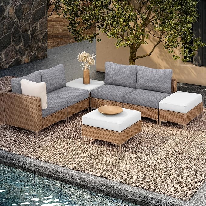 8Pcs Outdoor Cushion Covers, Patio Cushion Covers, Stretch Elastic Slipcovers - Image 5