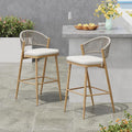 Christopher Knight Home Hearth 30.25" Patio Barstools Set of 2, Woven Wicker by ChristopherKnightHome