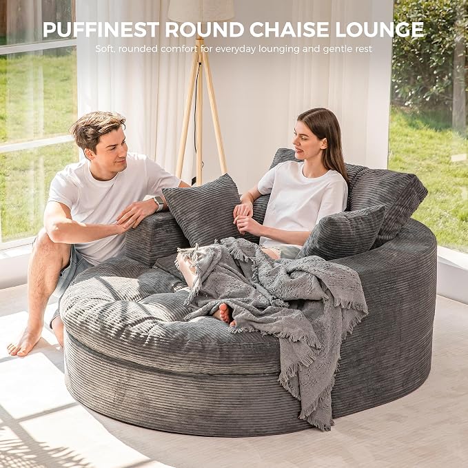 MAXYOYO Modular Sectional Chaise Lounge Sofa, Round Upholstered Lounge Chair - Image 3