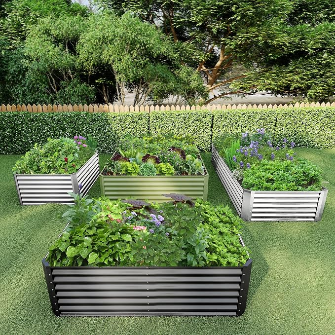 6x3x2FT Galvanized Raised Garden Bed, Galvanized Planter Boxes Outdoor - Image 7
