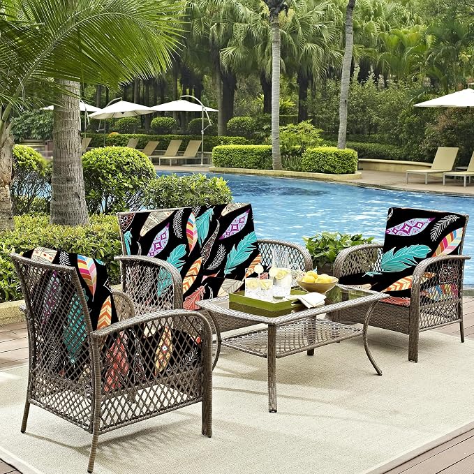 8Pcs Outdoor Cushion Covers, Patio Cushion Covers, Stretch Elastic Slipcovers - Image 6