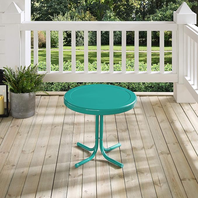 Crosley Furniture Griffith Weather Resistant Retro Metal Outdoor Side Table - Image 10