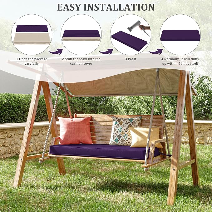 Premium Outdoor Bench Cushions for Patio Furniture 3.5inches Memory Foam Bench - Image 7