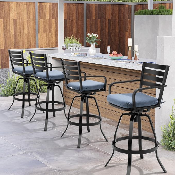 Pellebant Outdoor Bar Stools Set of 4 by Pellebant