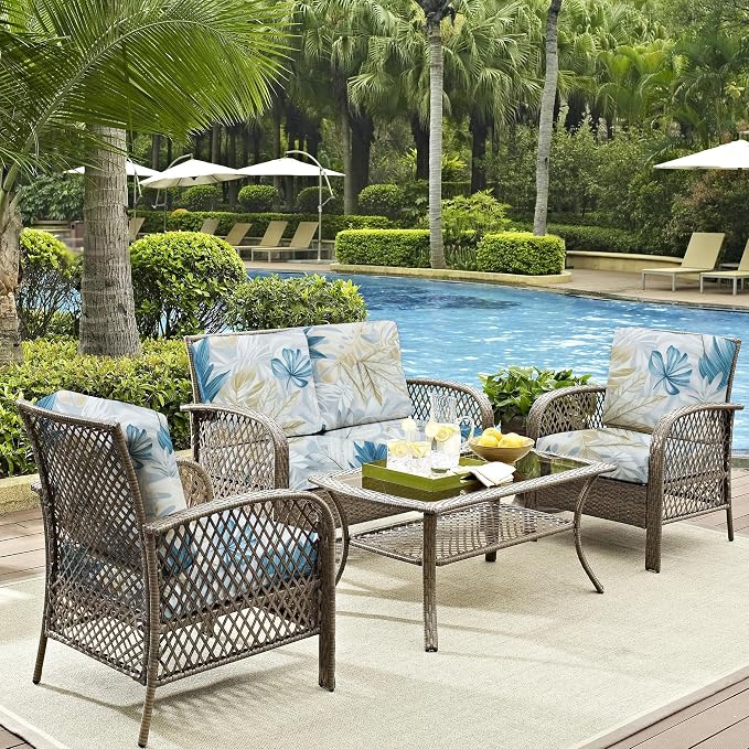8Pcs Outdoor Cushion Covers, Patio Cushion Covers, Stretch Elastic Slipcovers - Image 6