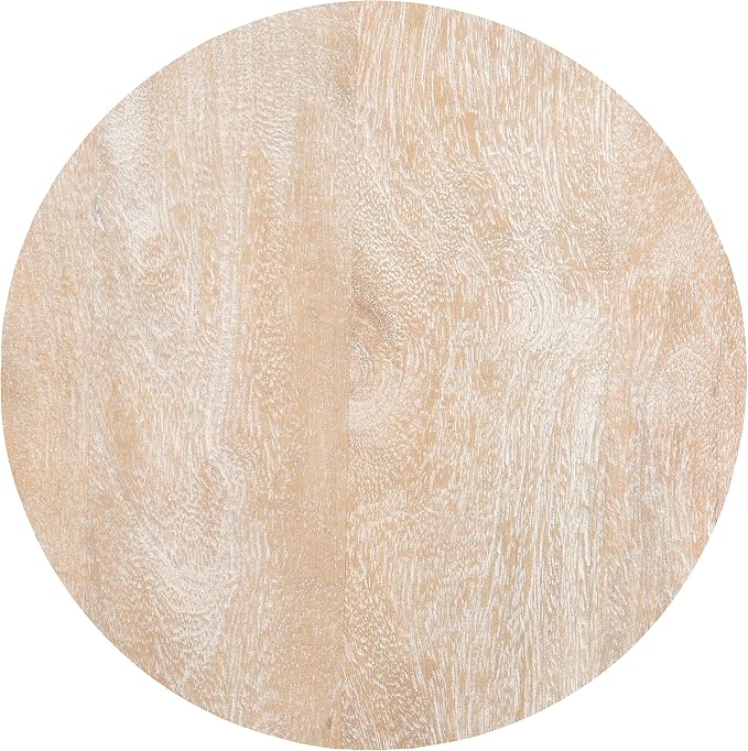 Safavieh Home Collection Whent Coastal Grey White Wash and Black Round Coffee - Image 4
