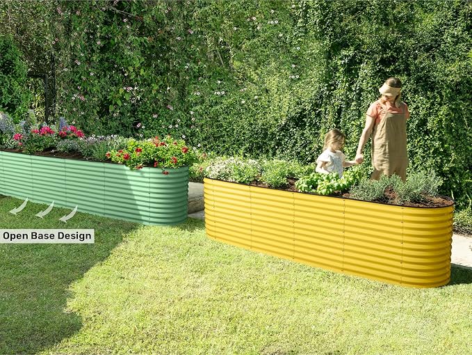 9-in-1 Galvanized Raised Garden Beds Outdoor // 8×2×2.5 ft Modular Planter - Image 3