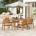 Christopher Knight Home Meja Acacia Wood Outdoor Dining Set by ChristopherKnightHome