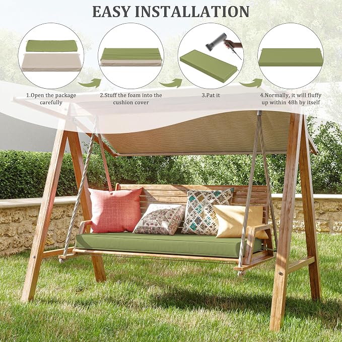 Premium Outdoor Bench Cushions for Patio Furniture 3.5inches Memory Foam Bench - Image 7